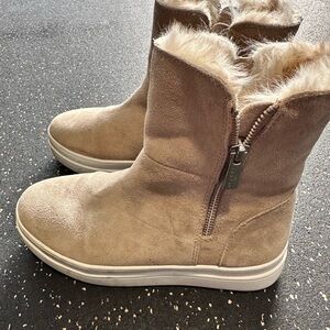JSLIDES Suede Leather Boots with Faux Fur Lining Size 6